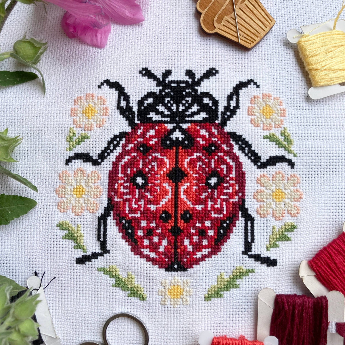 Lil' Ladybird Cross Stitch Kit (Hoop not included) - Shop at Persephone's Hearth