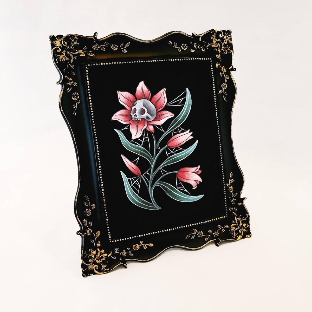"Lily of Death" Framed Original Watercolor Painting, 6x8" - Shop at Persephone's Hearth