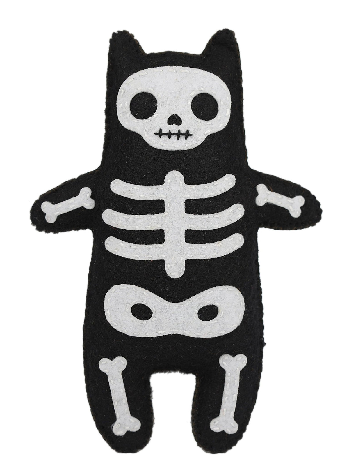 *Limited Edition* Skeleton Cat Embroidery & Felt Doll Kit - Shop at Persephone's Hearth