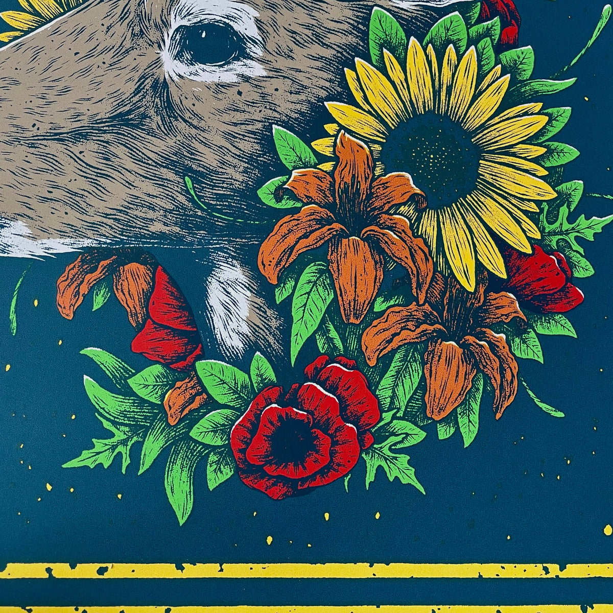 Logan Schmitt Illustration Whitetail and Flowers