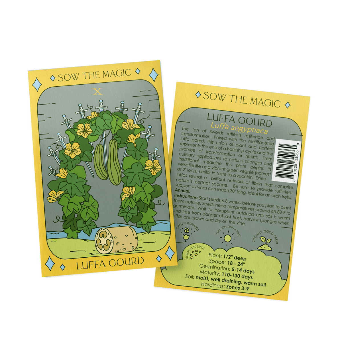 Luffa Gourd Tarot Garden Seed Packet - Shop at Persephone's Hearth