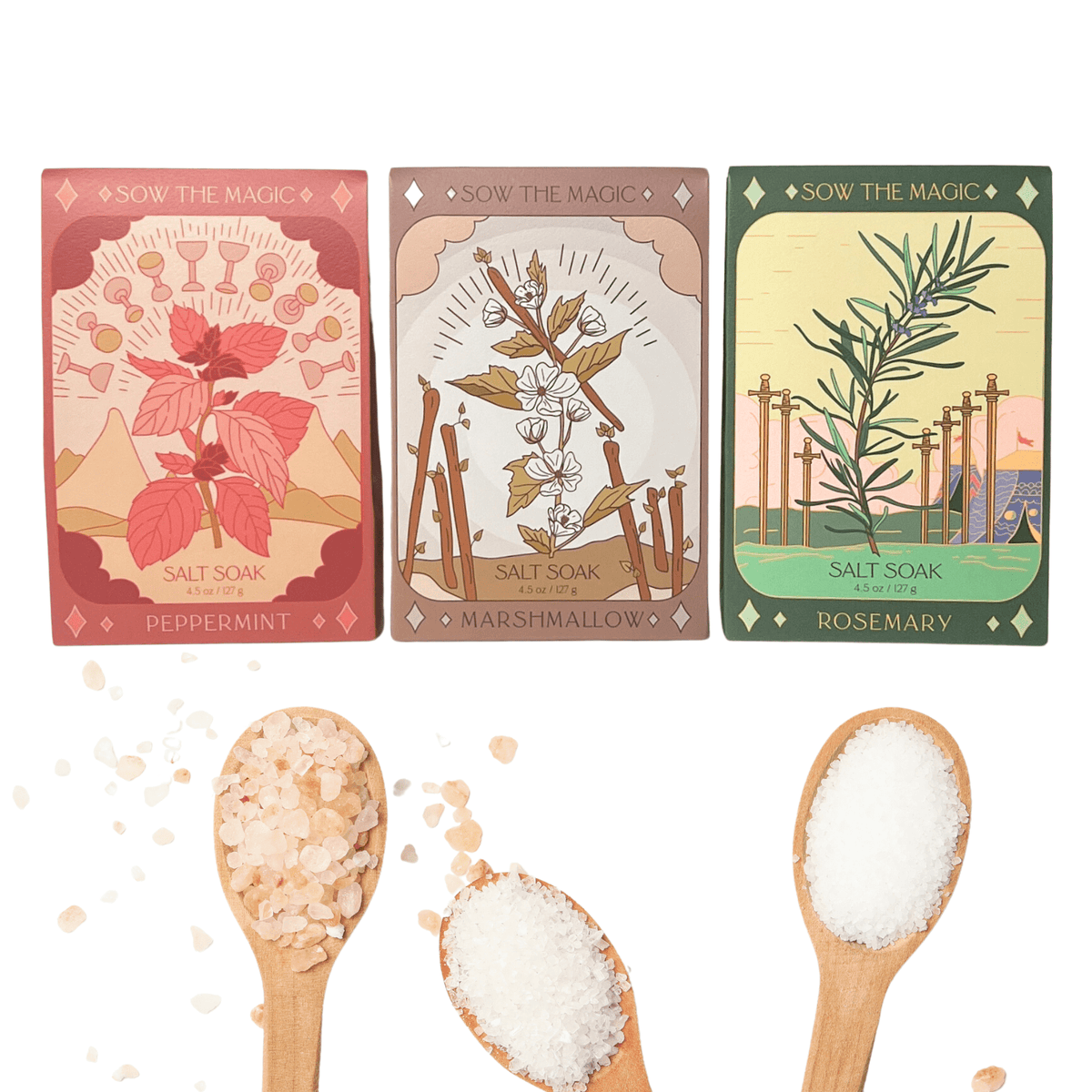 Marshmallow Tarot Bath Salt Soak - Shop at Persephone's Hearth