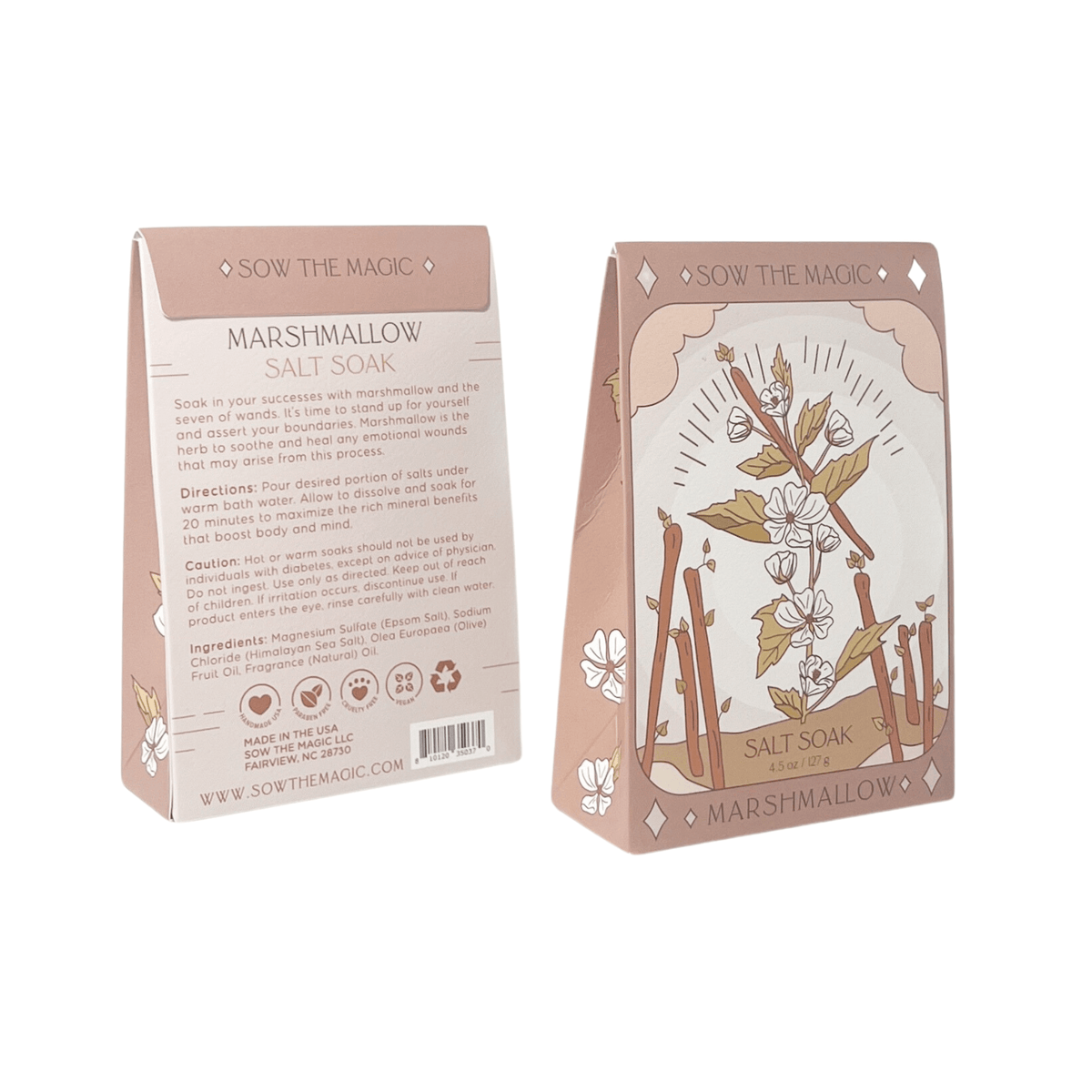 Marshmallow Tarot Bath Salt Soak - Shop at Persephone's Hearth