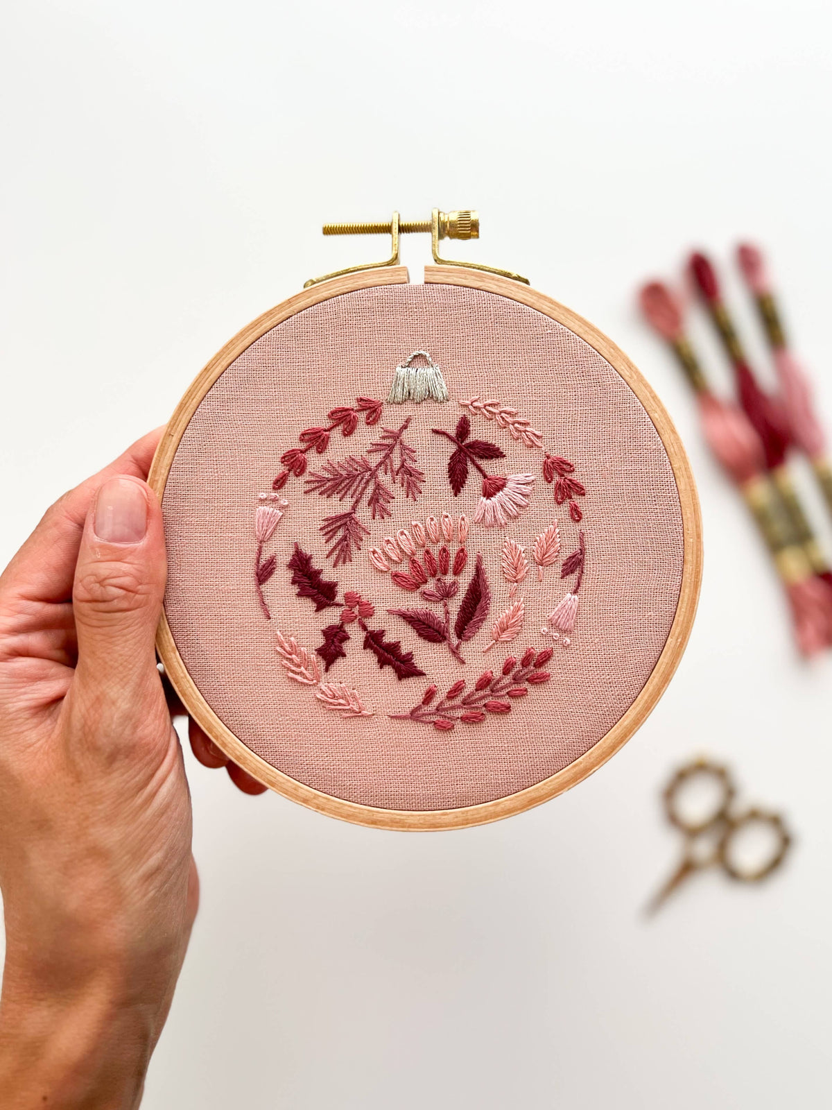 Matryoshka Doll Shop Christmas Bauble Embroidery Kit, Tree Ornament Craft Kit DIY