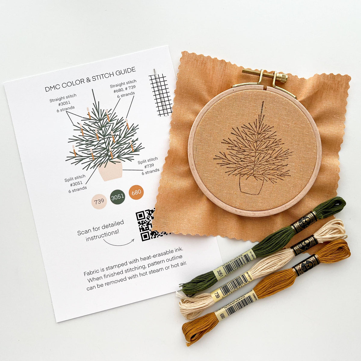 Matryoshka Doll Shop Christmas tree embroidery kit, beginner embroidery DIY kit