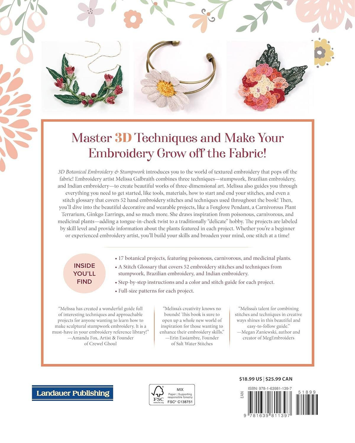 MCreativeJ's 3D Botanical Embroidery & Stumpwork (Paperback) - Shop at Persephone's Hearth