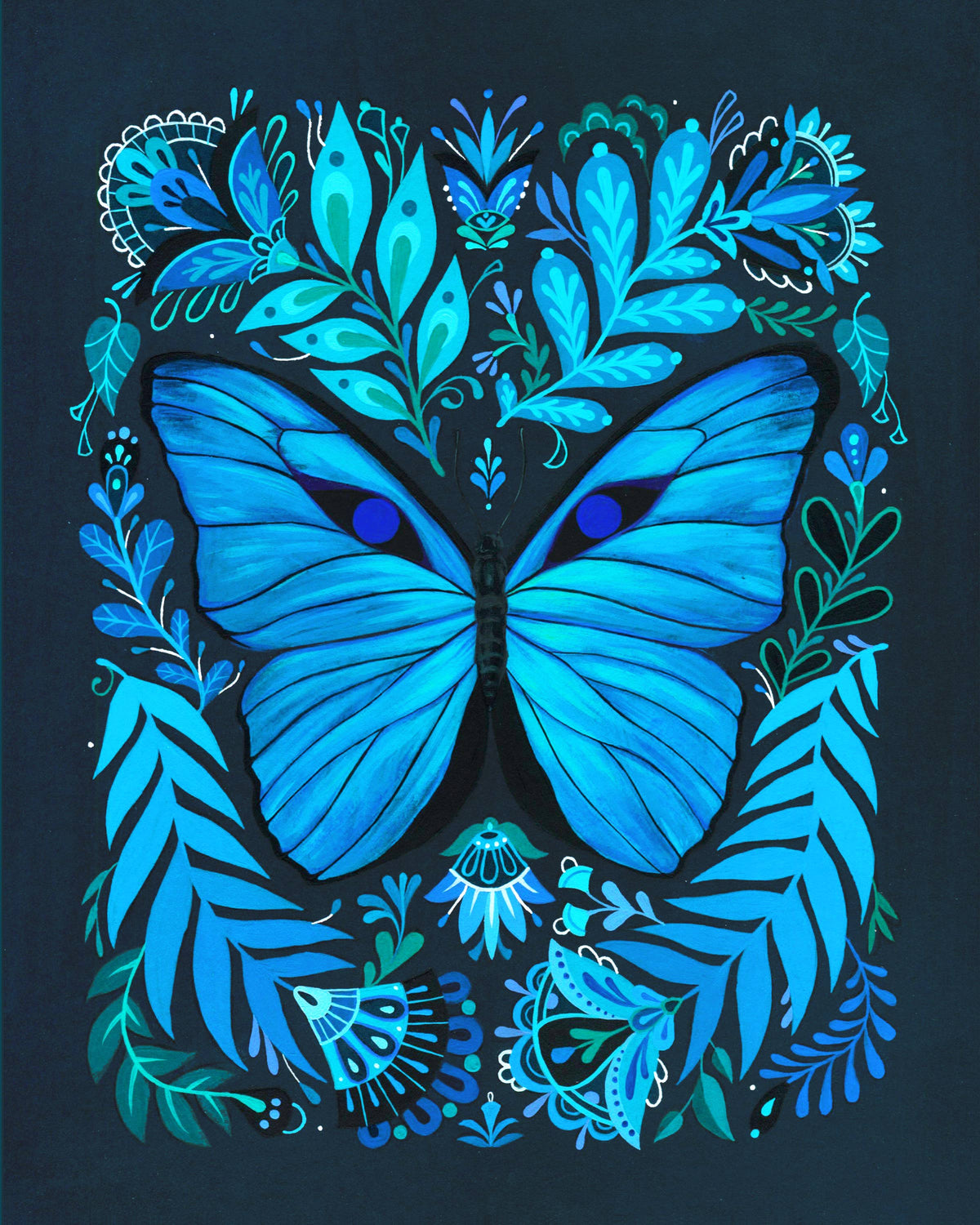 Mheld Illustration Blue Morpho print