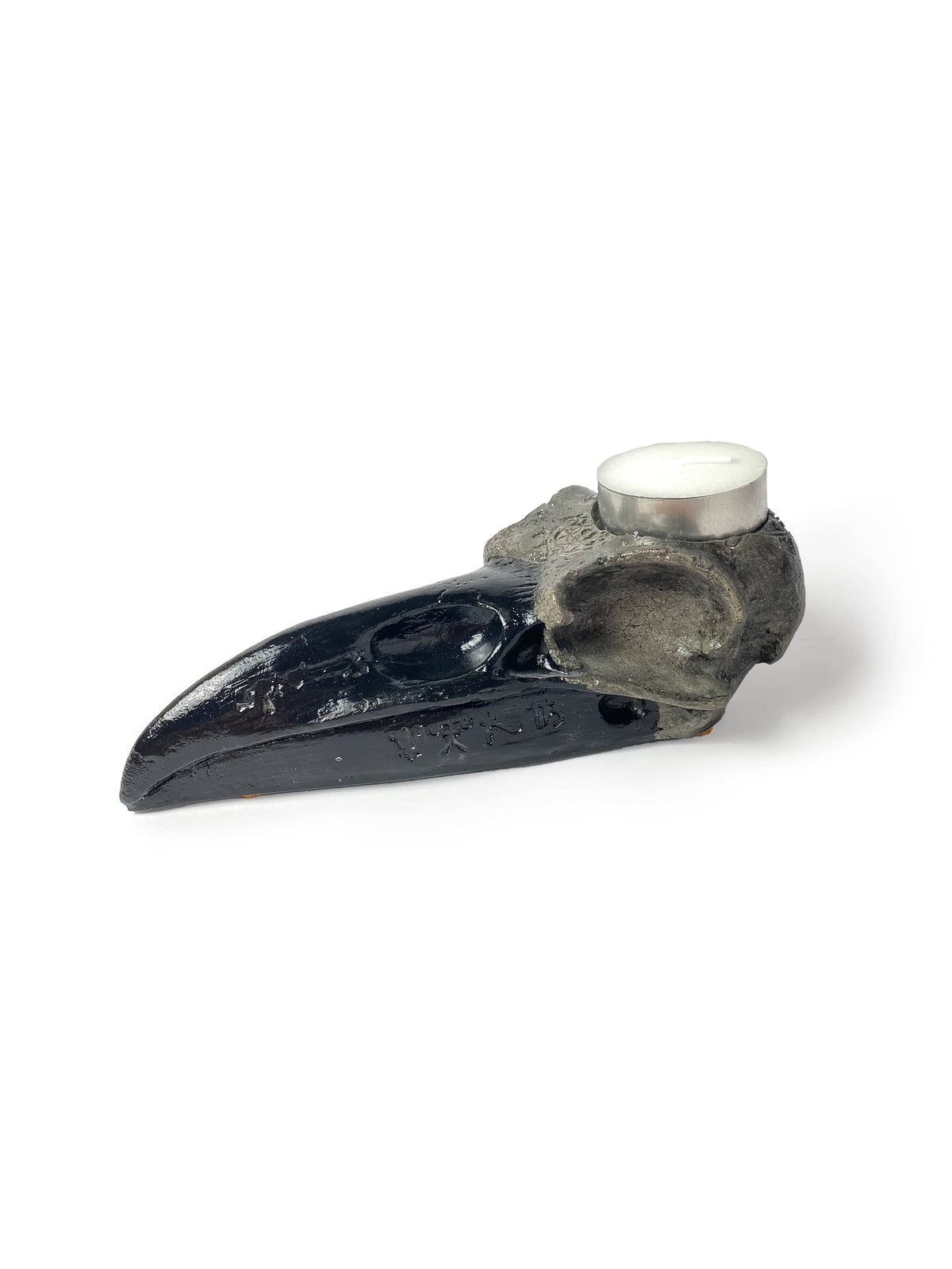 Moderniche Candle Holder Concrete Raven Skull Tea Light Candle Holder