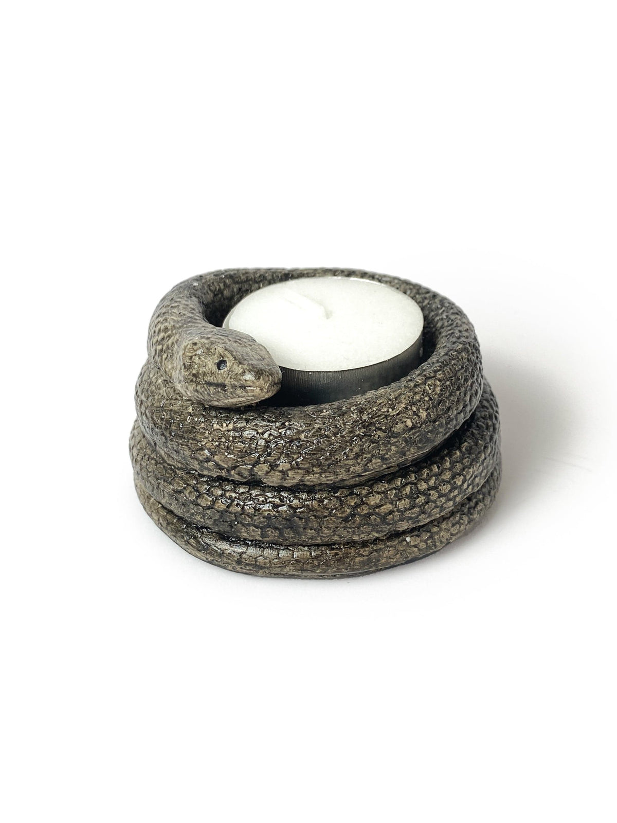 Moderniche Candle Holder Gray Concrete Snake Tealight Candle Holder