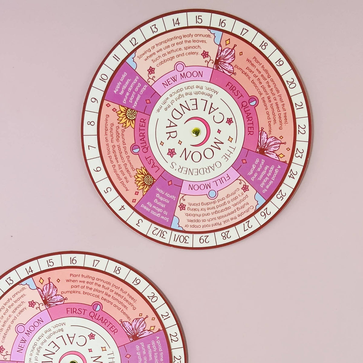 Moon Phase Calendar Spinner Planting Guide - Shop at Persephone's Hearth