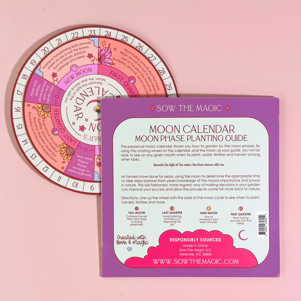 Moon Phase Calendar Spinner Planting Guide - Shop at Persephone's Hearth