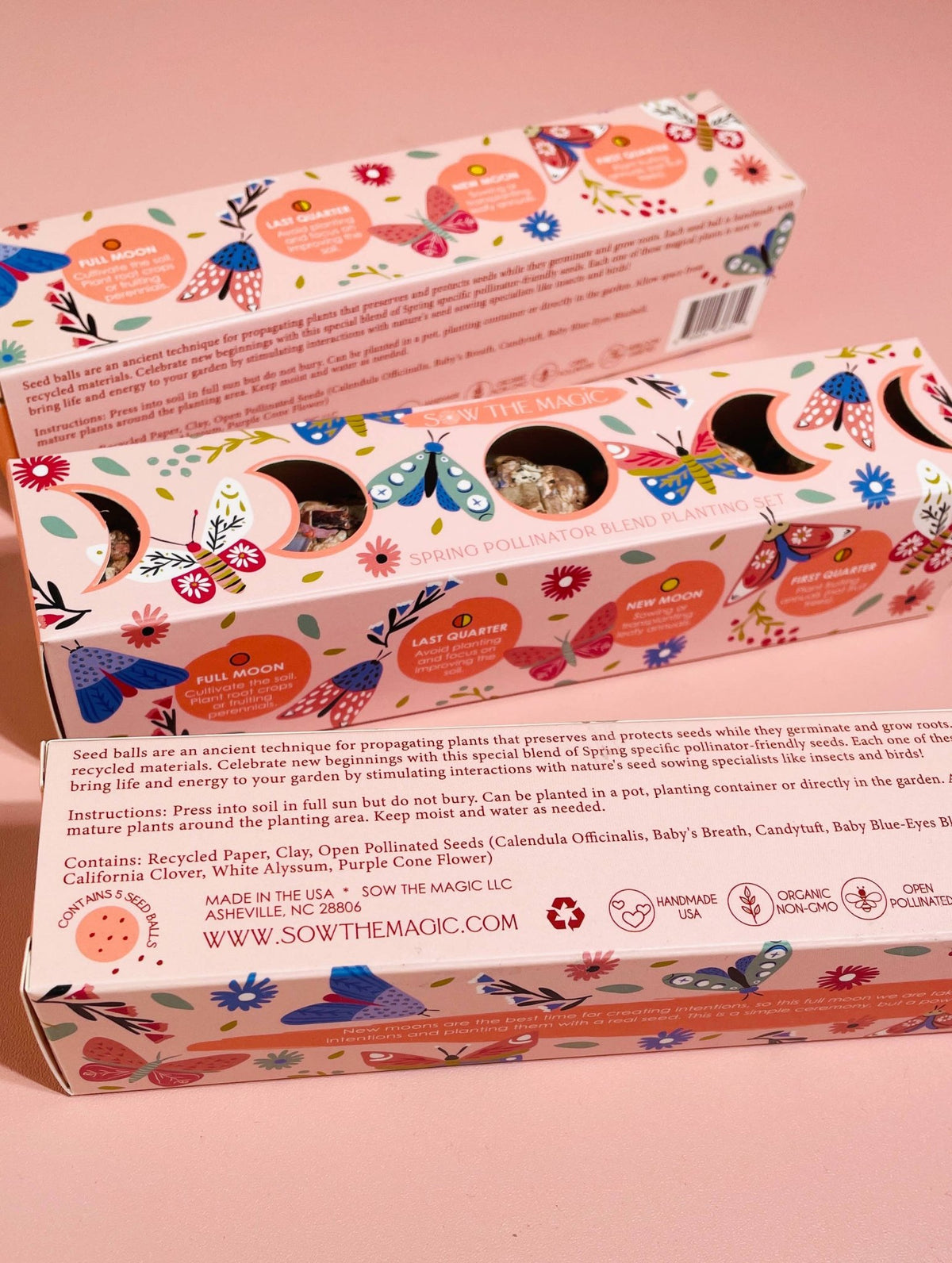 Moon Phase Spring Pollinator Seed Ball Planting Set - Shop at Persephone's Hearth