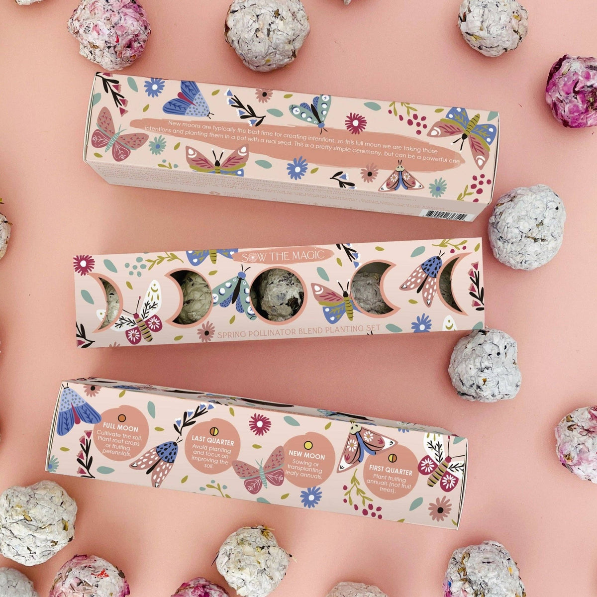 Moon Phase Spring Pollinator Seed Ball Planting Set - Shop at Persephone's Hearth