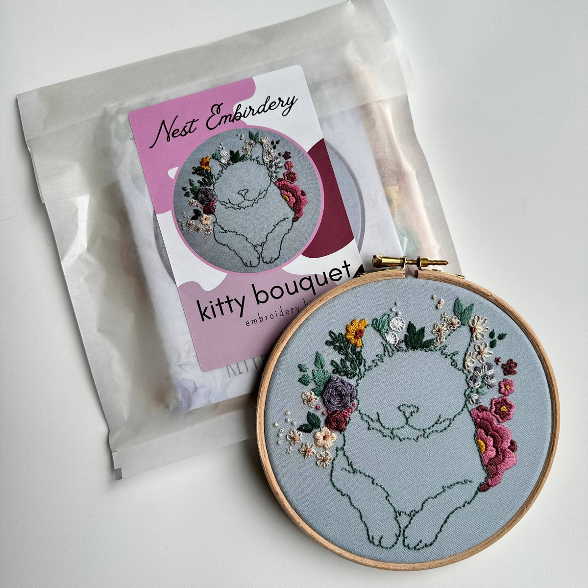 Nest Embirdery Kitty Bouquet Kit