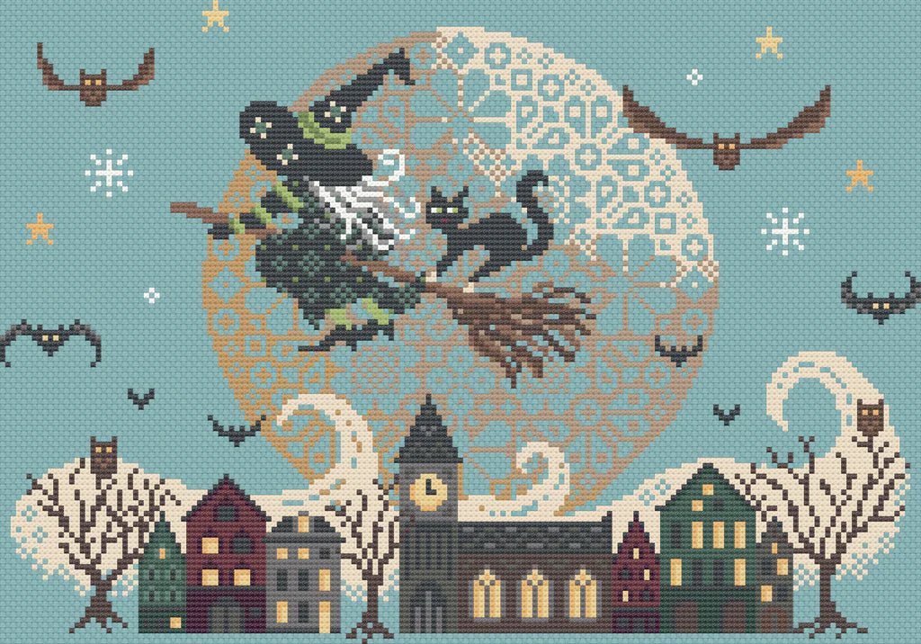 Night Riders Cross Stitch Kit (Hoop not included) - Shop at Persephone's Hearth