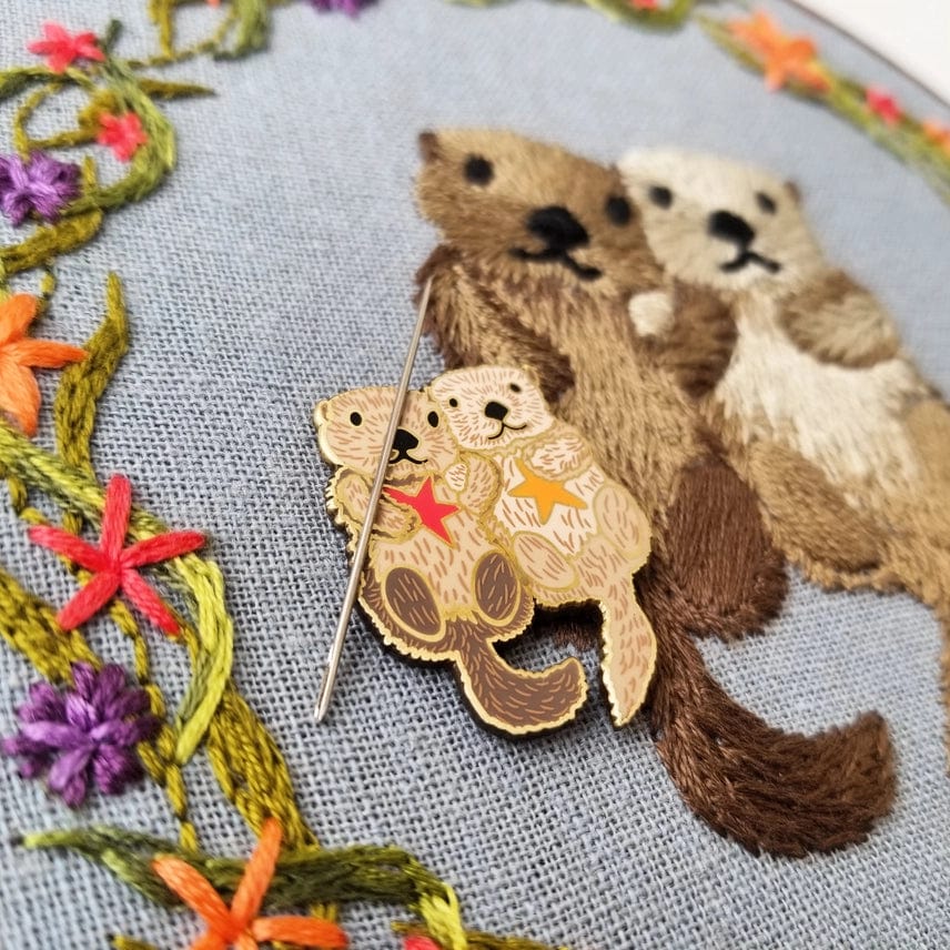 Otterly Adorable Enamel Needle Minder - Shop at Persephone's Hearth