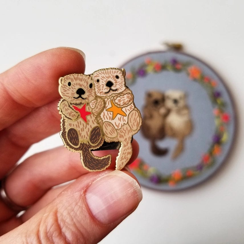 Otterly Adorable Enamel Needle Minder - Shop at Persephone's Hearth