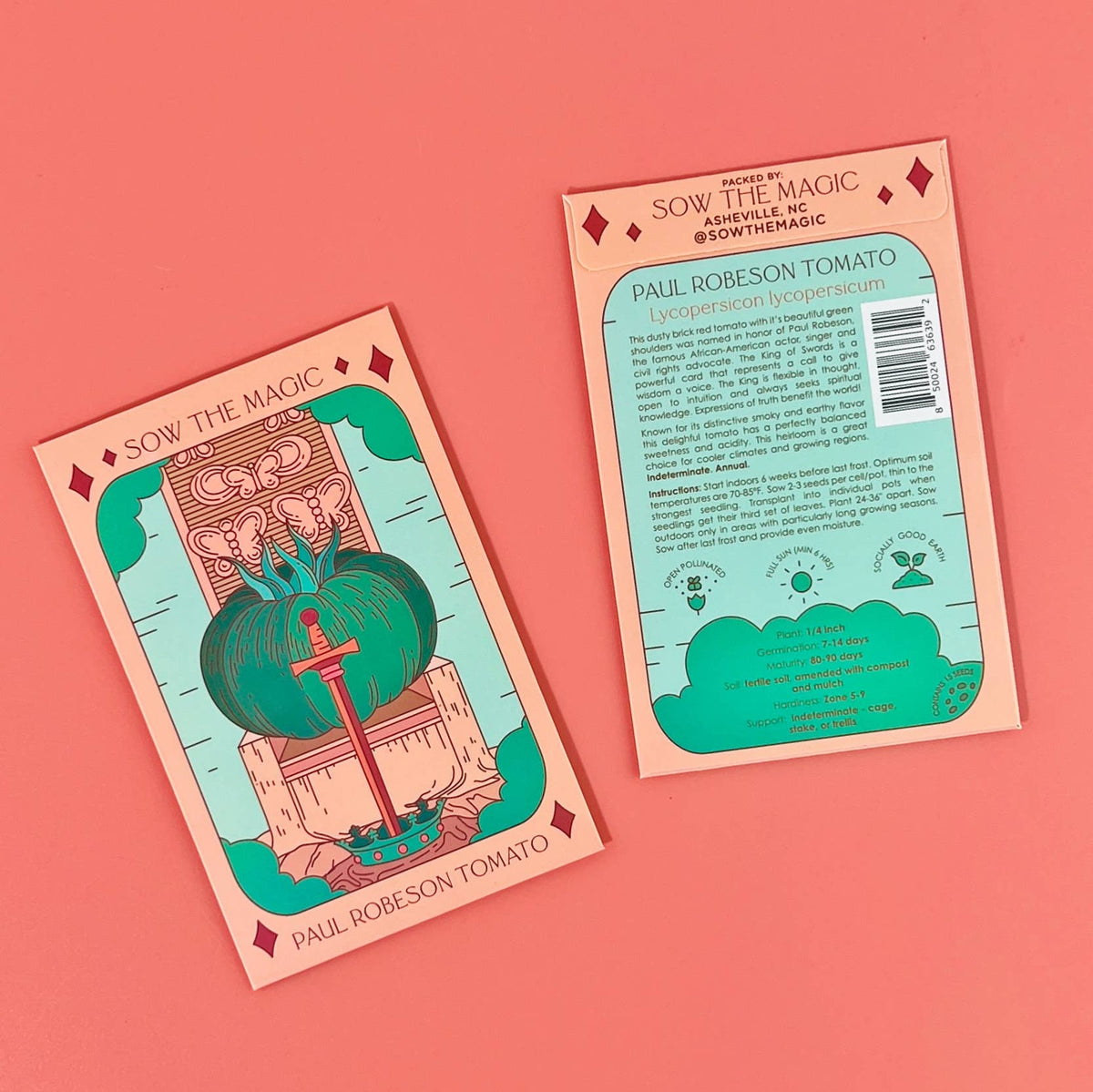 Paul Robeson Tomato Tarot Garden Seed Packet - Shop at Persephone's Hearth