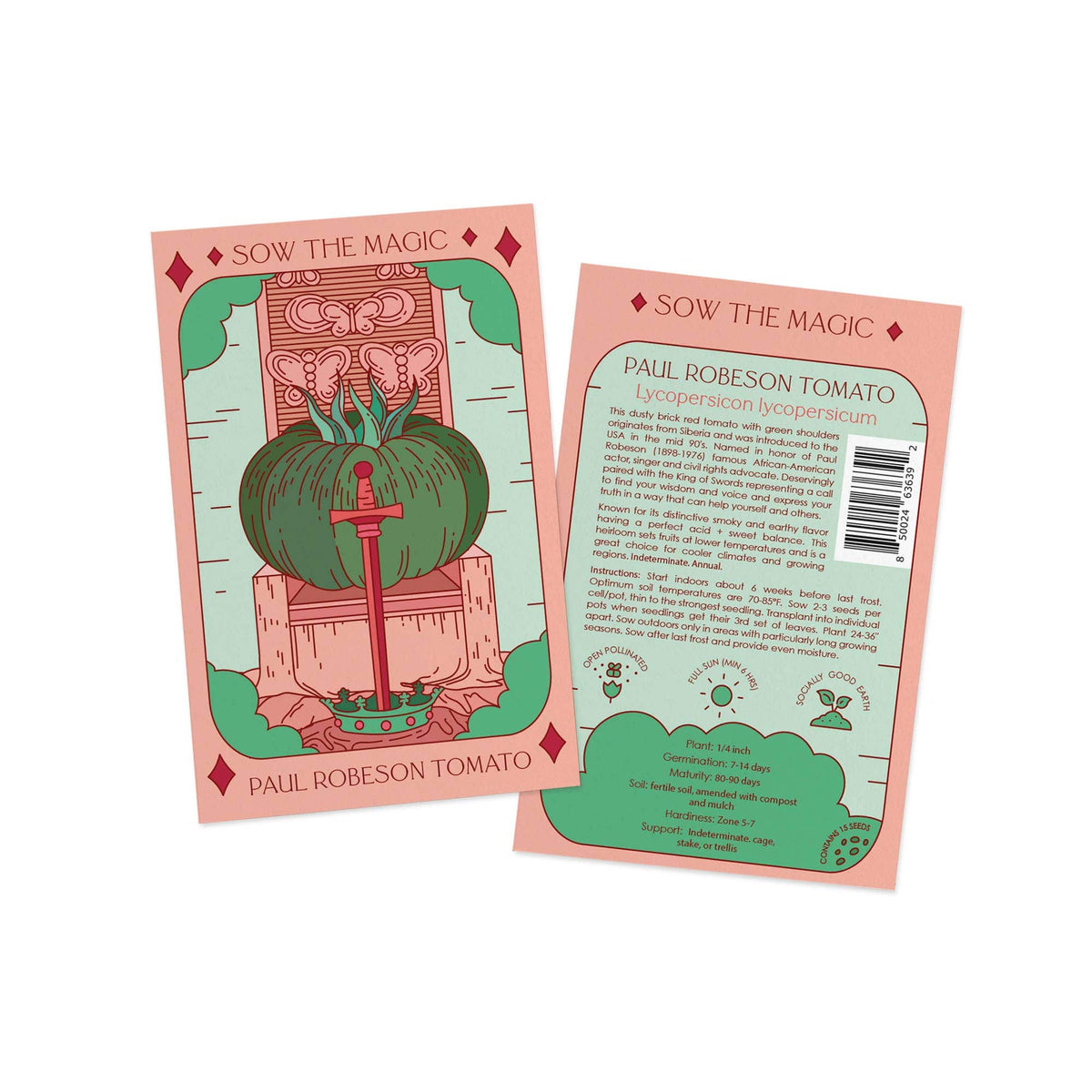 Paul Robeson Tomato Tarot Garden Seed Packet - Shop at Persephone's Hearth