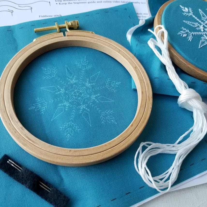 *Pre - Order* 4" Beginner Mini Snowflake Sampler Embroidery Kit - Shop at Persephone's Hearth