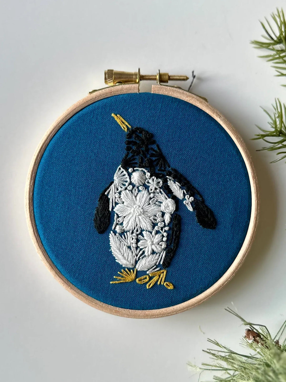 *Pre - order* 4" Beginner Penguin Pal Embroidery Kit - Shop at Persephone's Hearth