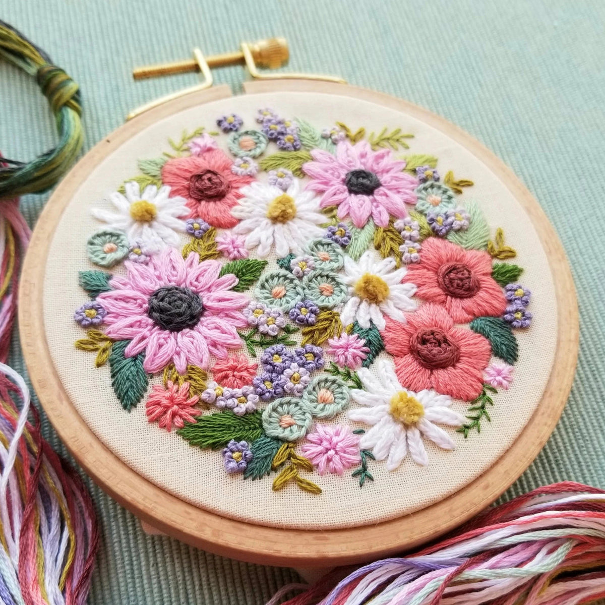 *Pre - order* 4" Beginner Wildflower Sampler Embroidery Kit - Shop at Persephone's Hearth
