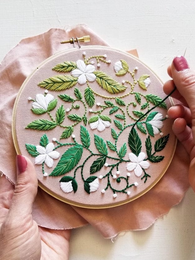 *Pre - order* 5" Beginner Blissful Blooms Embroidery Kit - Shop at Persephone's Hearth