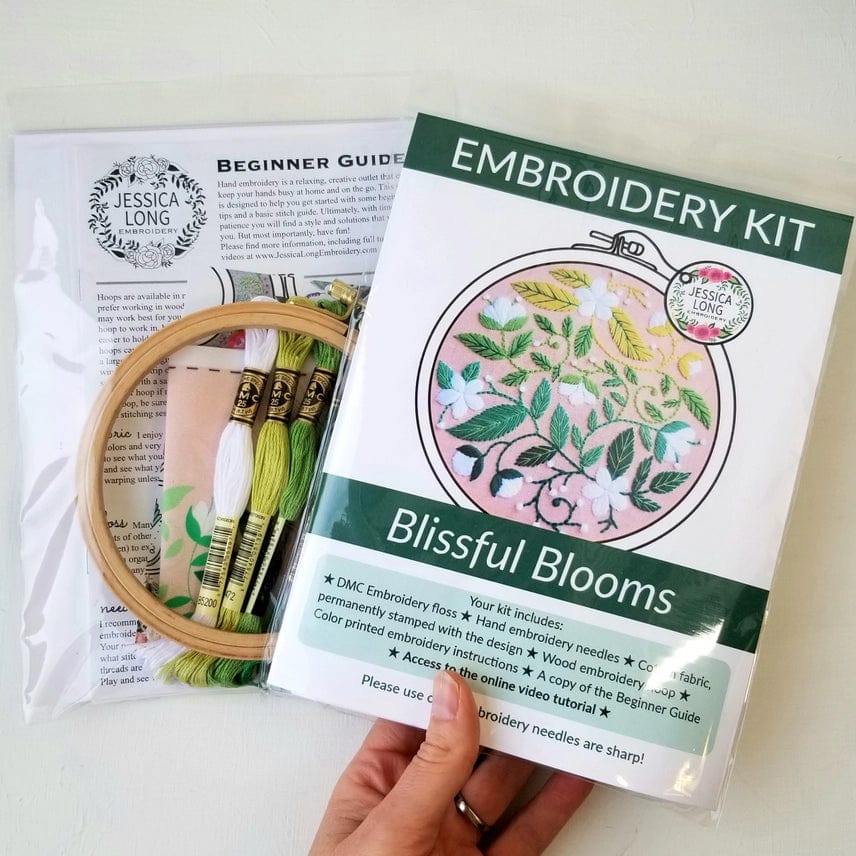 *Pre - order* 5" Beginner Blissful Blooms Embroidery Kit - Shop at Persephone's Hearth