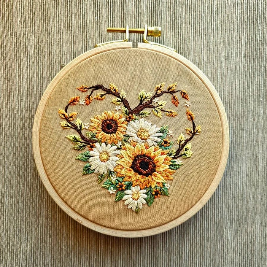 *Pre - Order* 5" Fall in Love Embroidery Kit - Shop at Persephone's Hearth