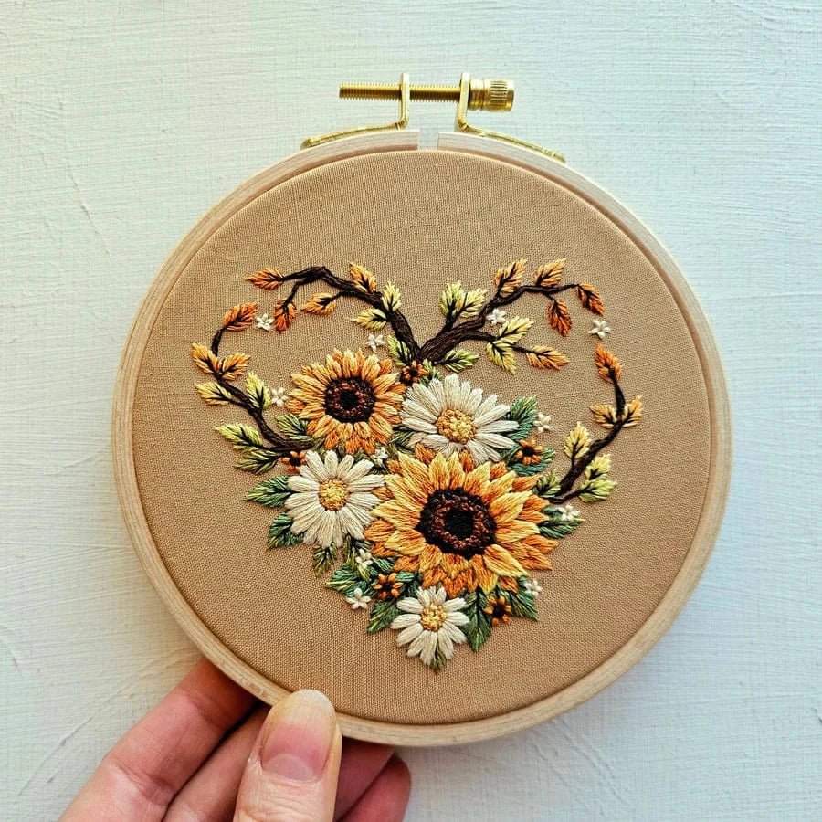 *Pre - Order* 5" Fall in Love Embroidery Kit - Shop at Persephone's Hearth