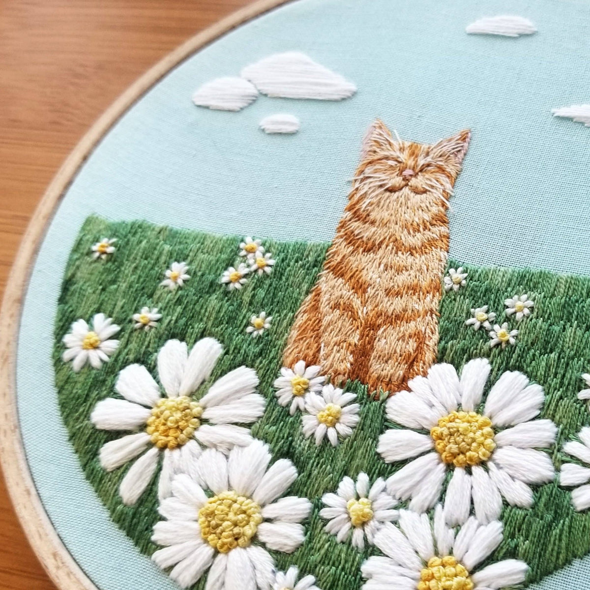 *Pre - order* 5" Happy Cat Embroidery Kit - Shop at Persephone's Hearth