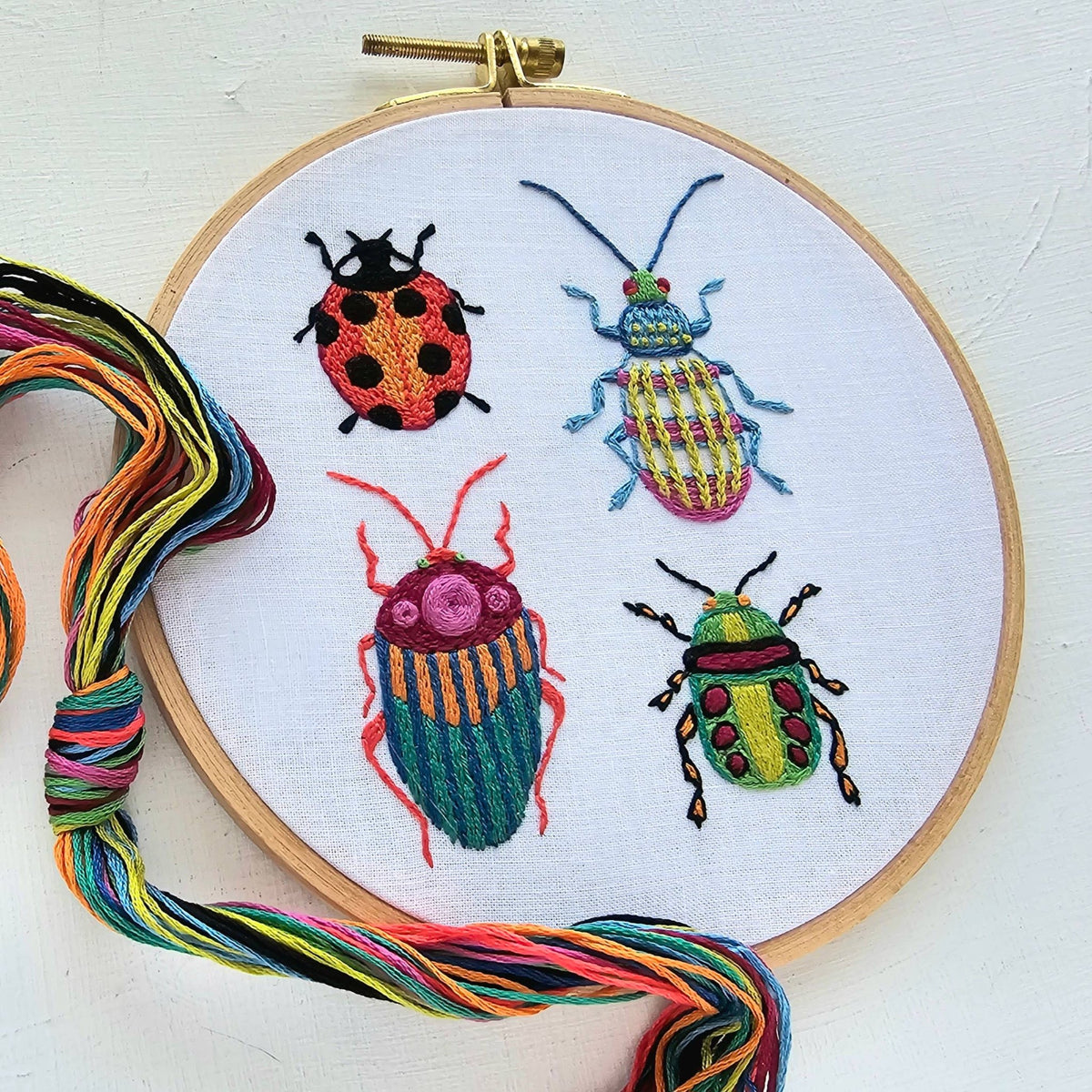 *Pre - Order* 6" Beginner Beetle Collection Embroidery Kit - Shop at Persephone's Hearth