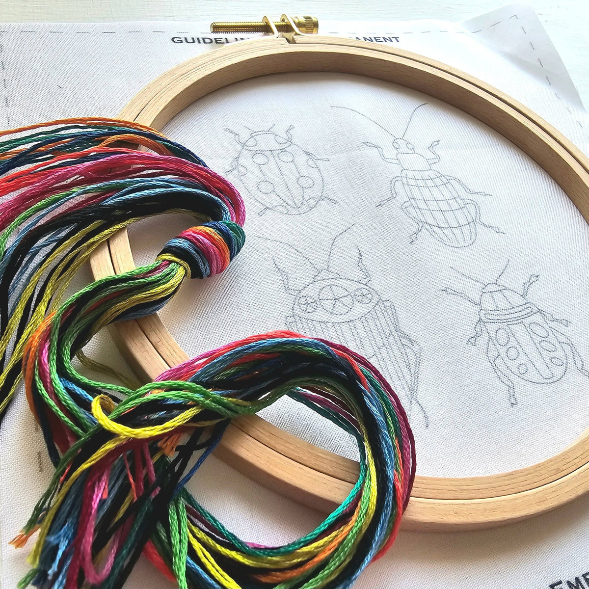 *Pre - Order* 6" Beginner Beetle Collection Embroidery Kit - Shop at Persephone's Hearth