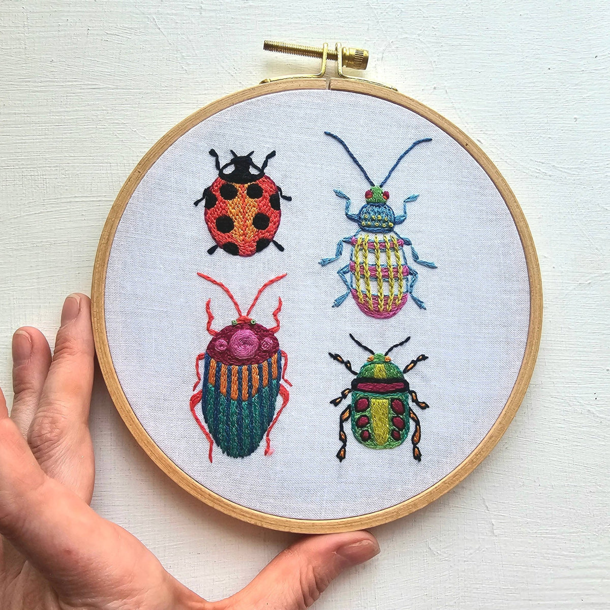 *Pre - Order* 6" Beginner Beetle Collection Embroidery Kit - Shop at Persephone's Hearth