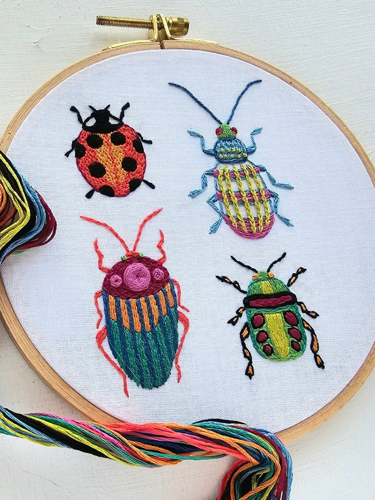 *Pre - Order* 6" Beginner Beetle Collection Embroidery Kit - Shop at Persephone's Hearth