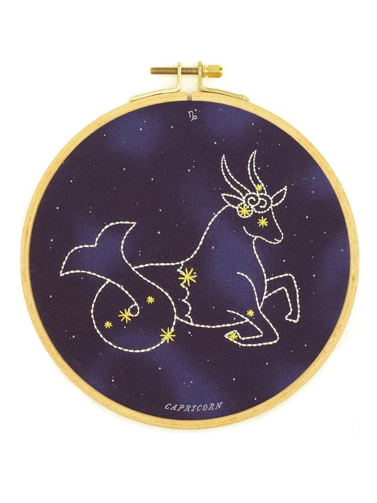 *Pre - Order* 6" Beginner "Capricorn" Zodiac Embroidery Kit - Shop at Persephone's Hearth
