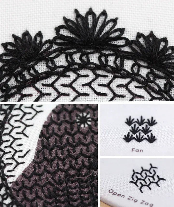 *Pre - Order* 6" Beginner "Crow" Embroidery Sampler - Shop at Persephone's Hearth