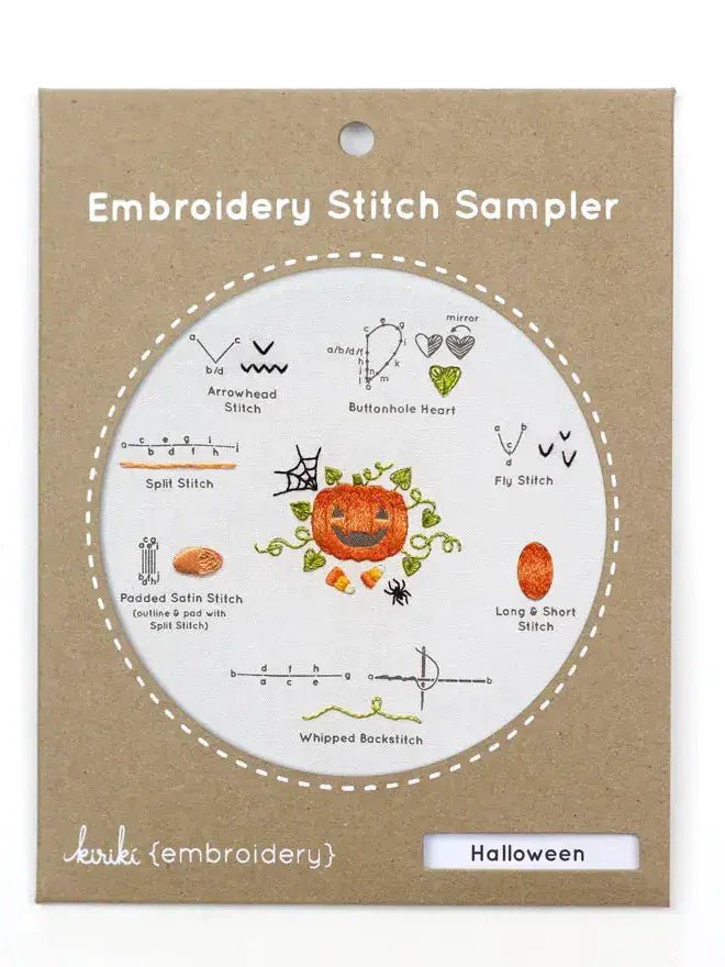 *Pre - Order* 6" Beginner "Halloween" Embroidery Sampler - Shop at Persephone's Hearth