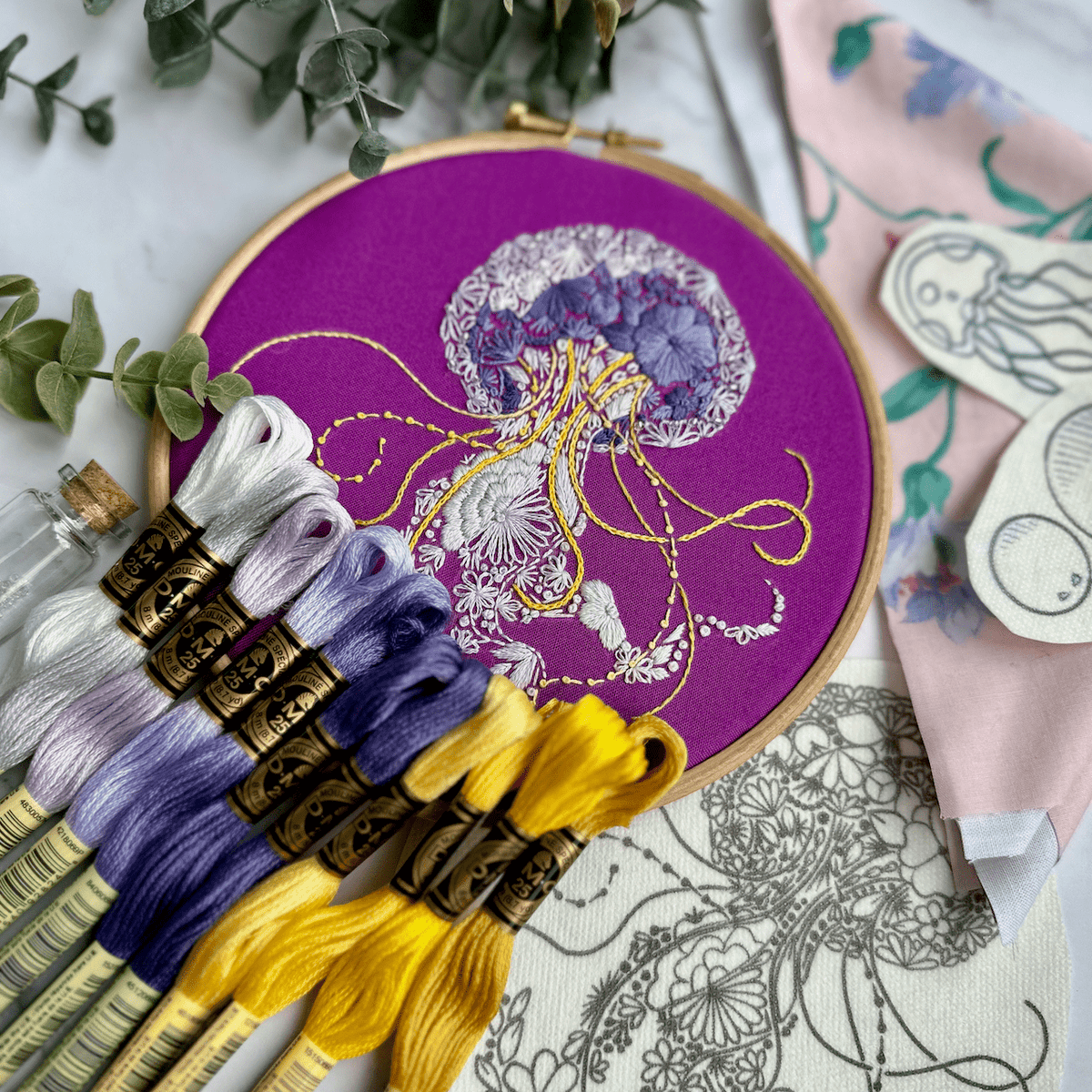 *Pre - order* 6" Beginner Jelly - Stitch Embroidery Kiti - Shop at Persephone's Hearth