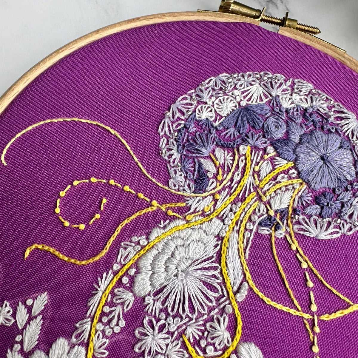 *Pre - order* 6" Beginner Jelly - Stitch Embroidery Kiti - Shop at Persephone's Hearth