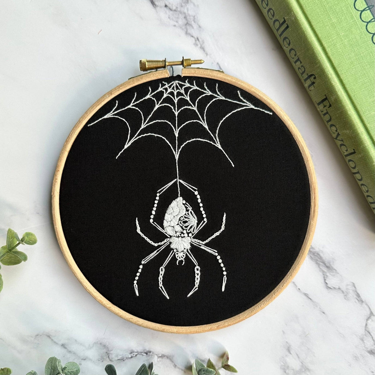 *Pre - order* 6" Beginner Orb Weaver Spider Embroidery Kit - Shop at Persephone's Hearth