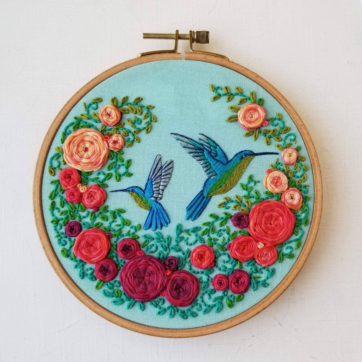 *Pre - order* 6" Beginner Summer Hummingbird Embroidery Kit - Shop at Persephone's Hearth