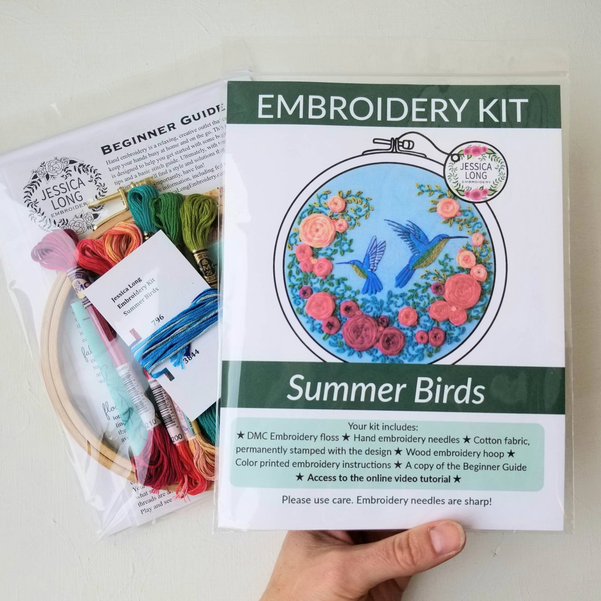 *Pre - order* 6" Beginner Summer Hummingbird Embroidery Kit - Shop at Persephone's Hearth
