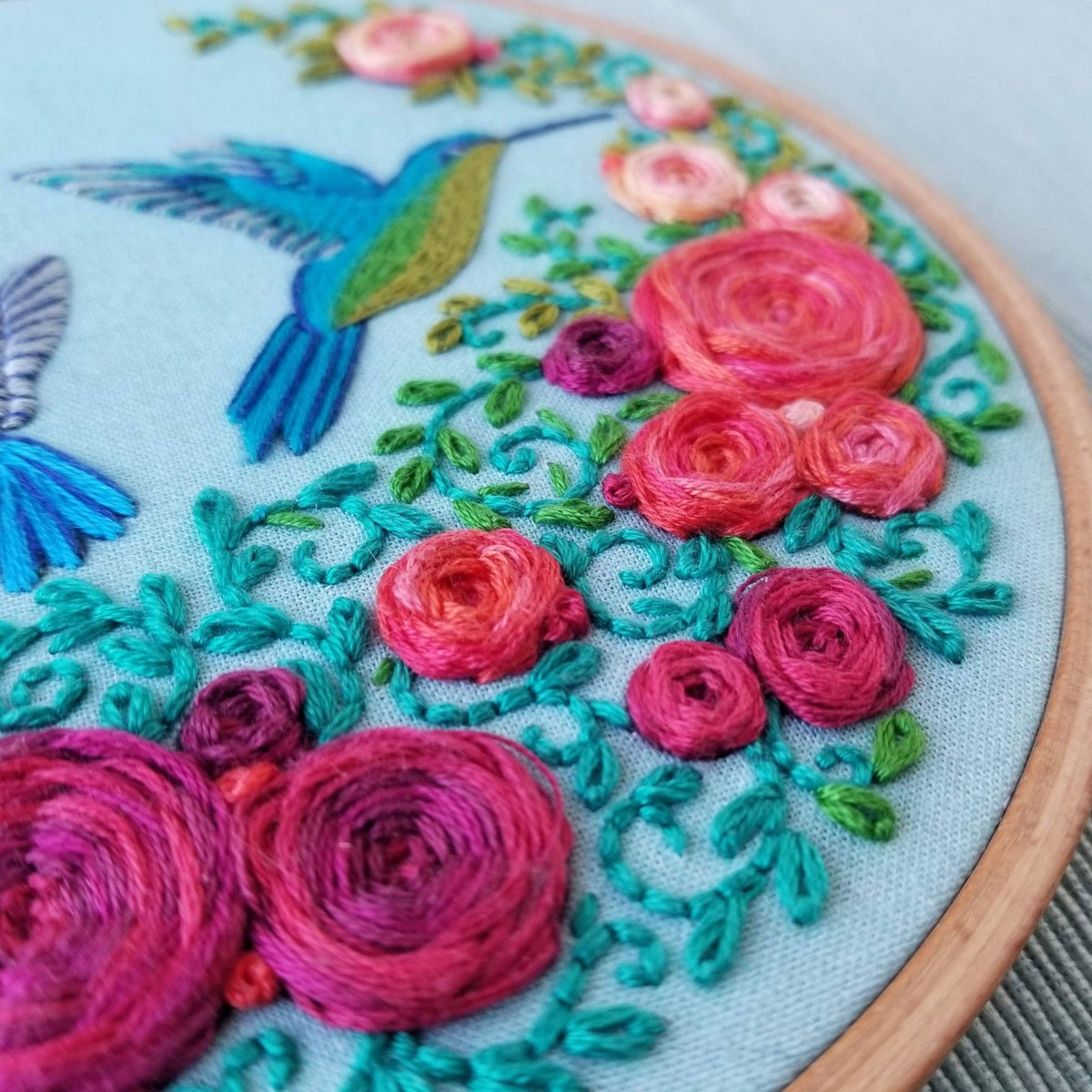 *Pre - order* 6" Beginner Summer Hummingbird Embroidery Kit - Shop at Persephone's Hearth