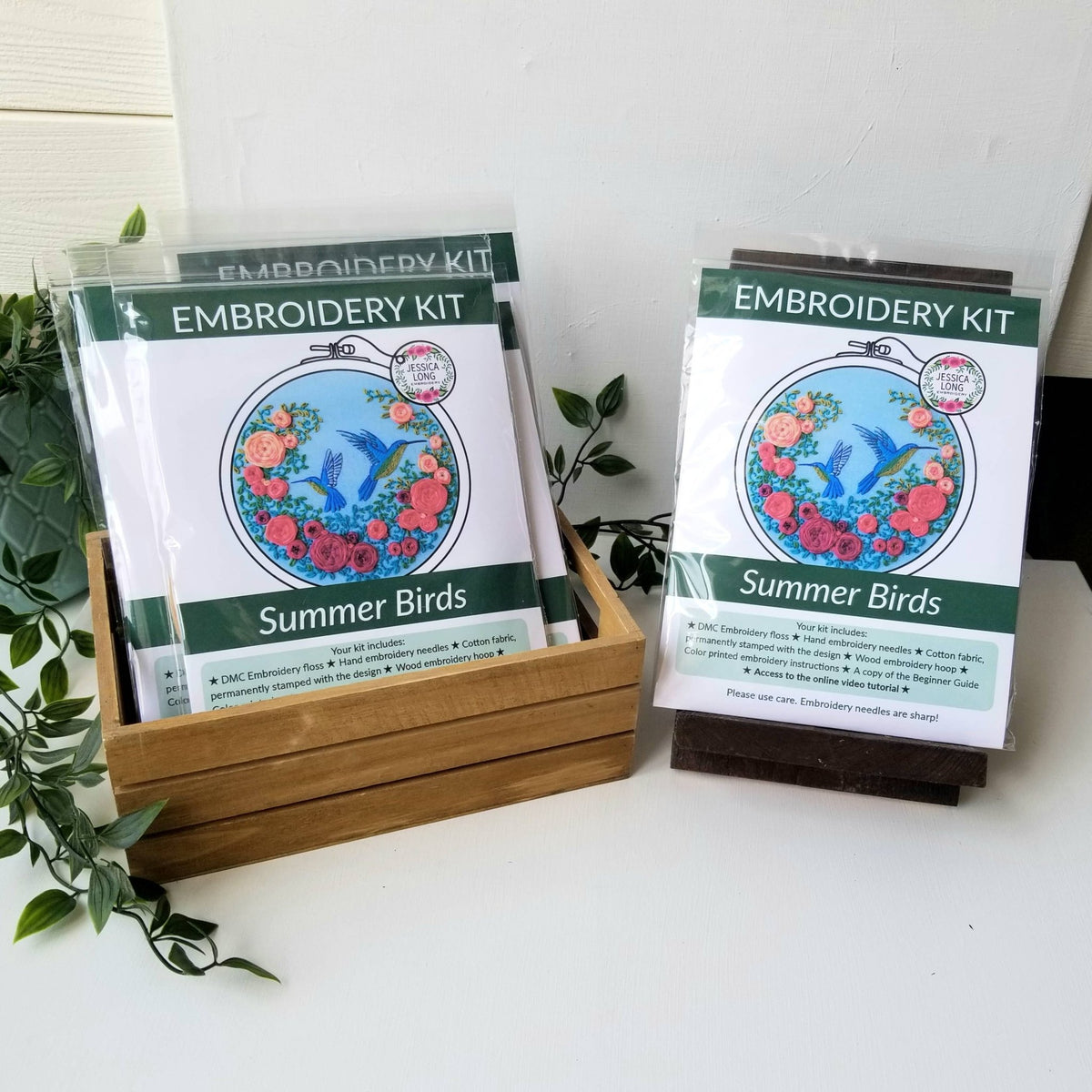 *Pre - order* 6" Beginner Summer Hummingbird Embroidery Kit - Shop at Persephone's Hearth