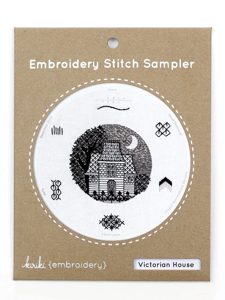 *Pre - Order* 6" Beginner "Victorian House" Embroidery Sampler - Shop at Persephone's Hearth
