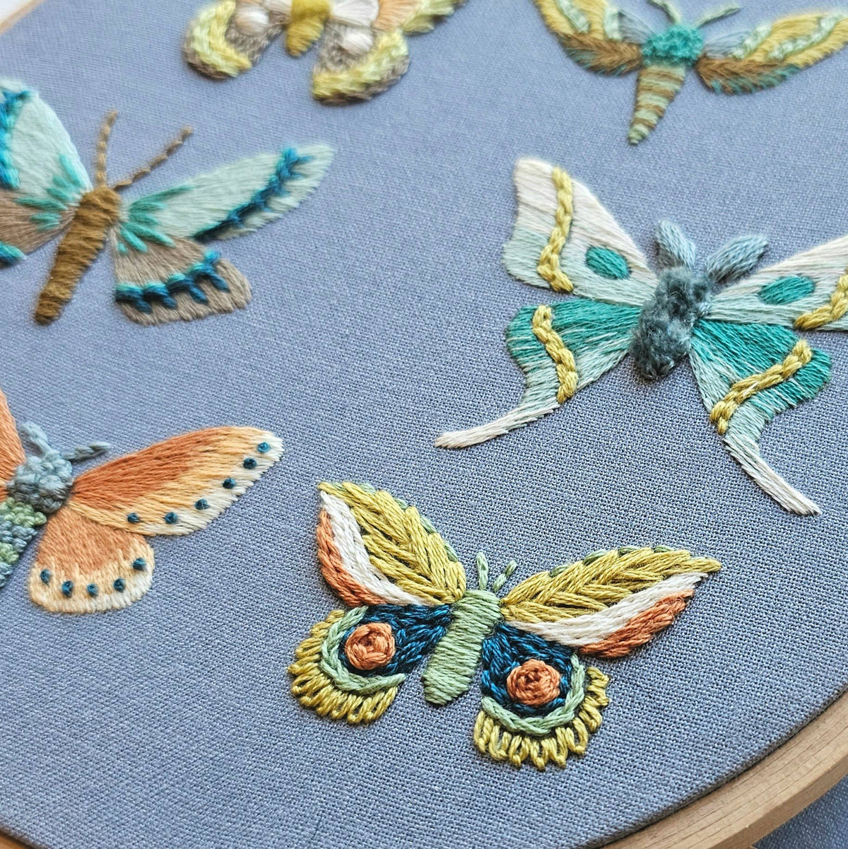 *Pre - Order* 6" Moth Embroidery Kit - Shop at Persephone's Hearth
