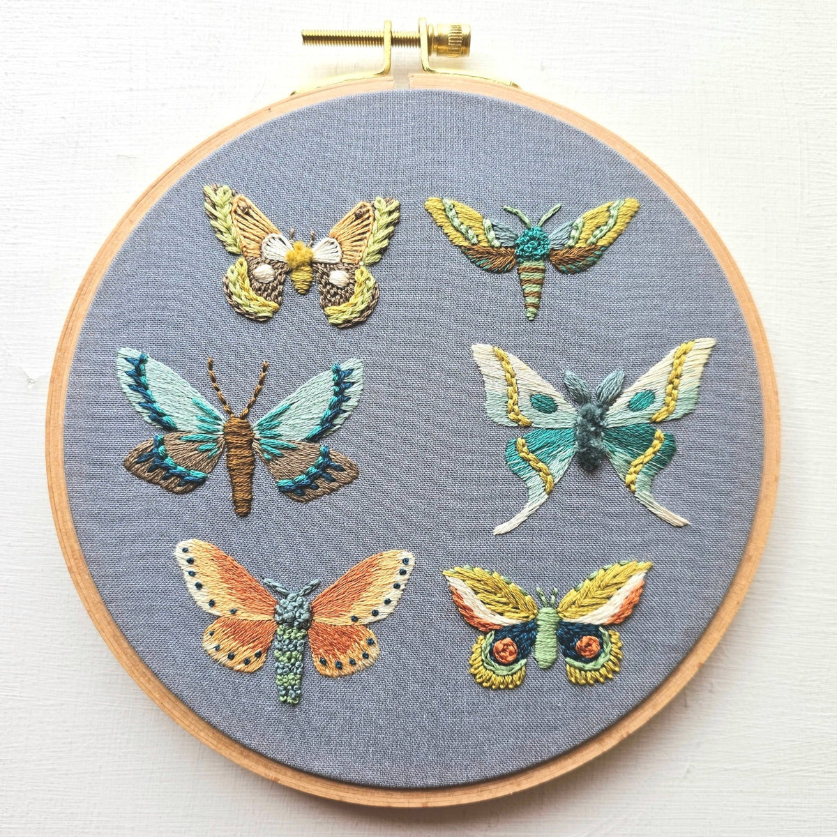 *Pre - Order* 6" Moth Embroidery Kit - Shop at Persephone's Hearth