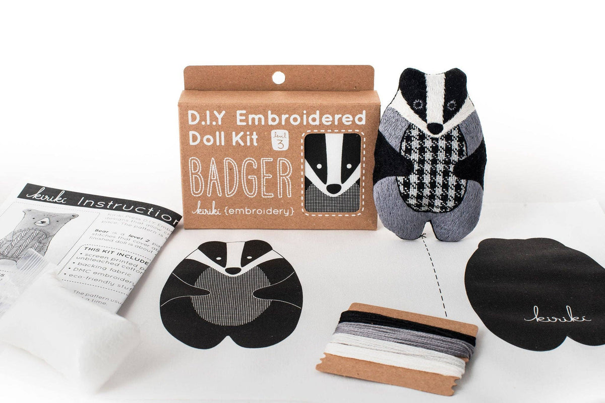 *Pre - Order* "Badger" Embroidery Doll Kit - Shop at Persephone's Hearth