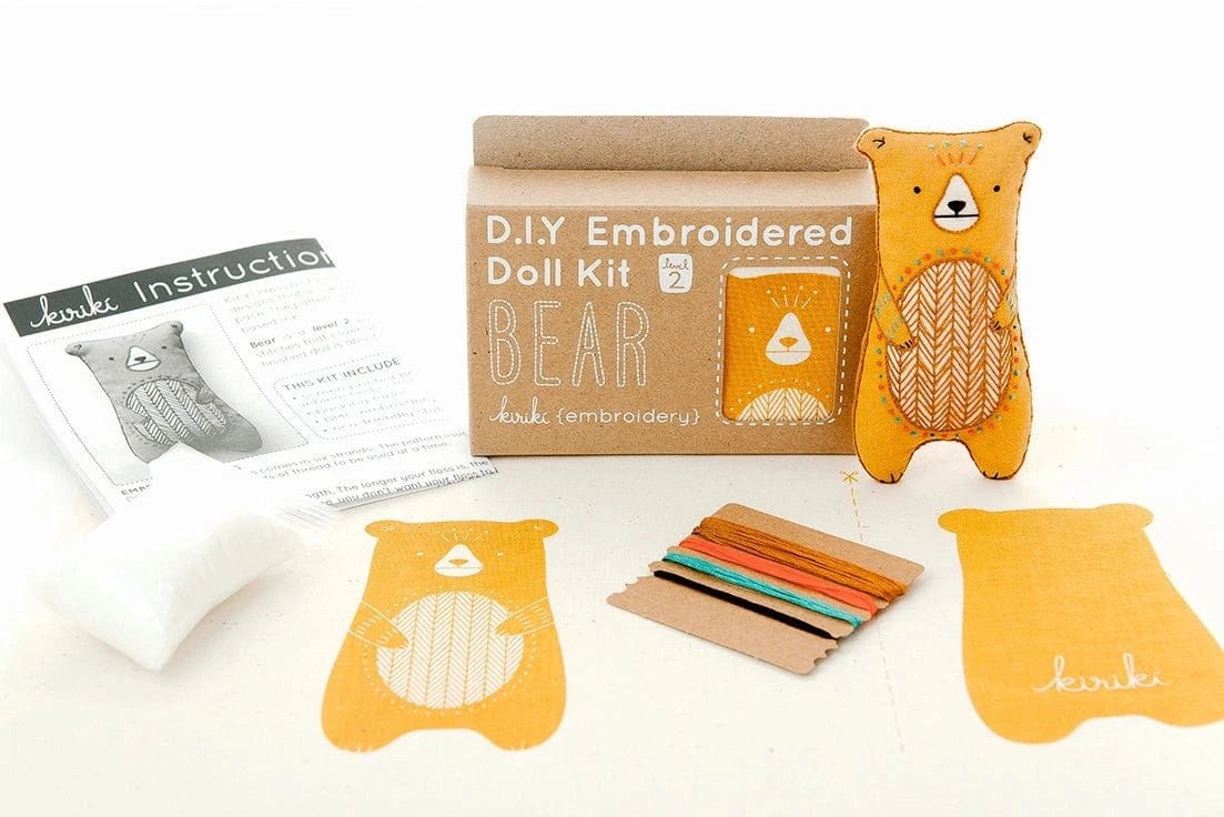*Pre - Order* Beginner "Bear" Embroidery Doll Kit - Shop at Persephone's Hearth